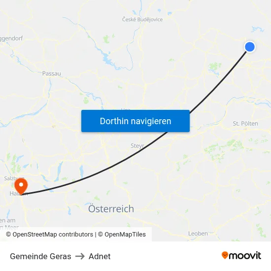 Gemeinde Geras to Adnet map