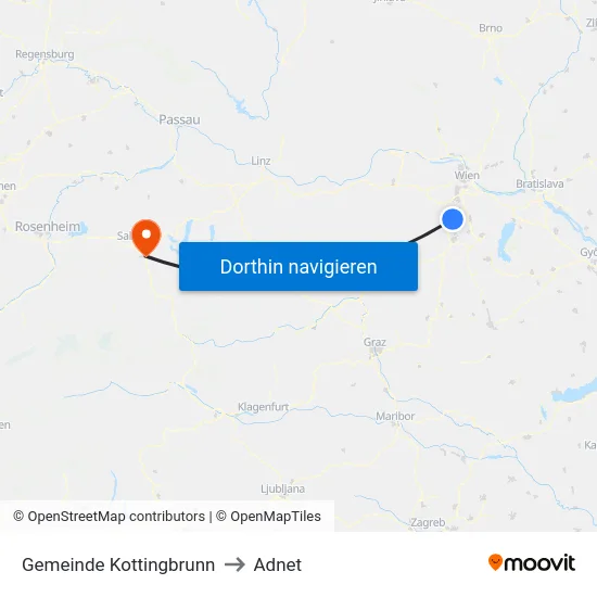 Gemeinde Kottingbrunn to Adnet map