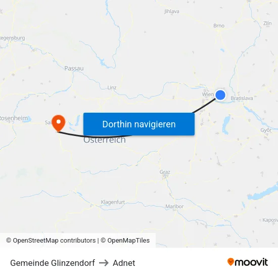 Gemeinde Glinzendorf to Adnet map