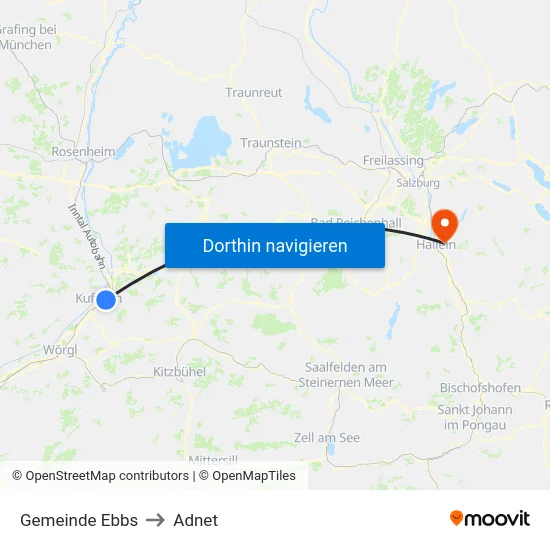 Gemeinde Ebbs to Adnet map