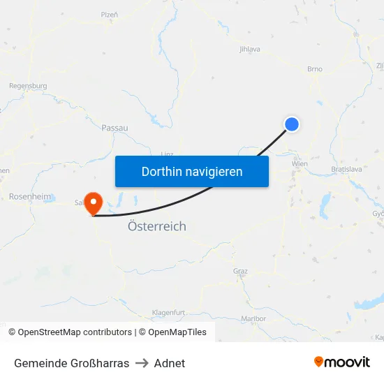 Gemeinde Großharras to Adnet map