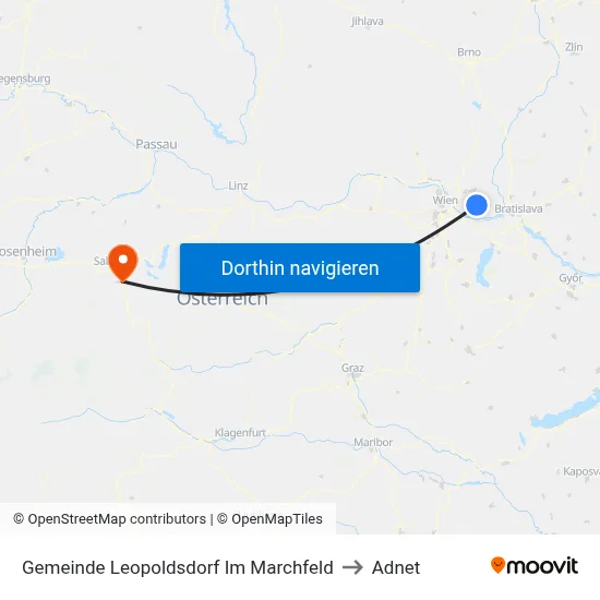 Gemeinde Leopoldsdorf Im Marchfeld to Adnet map