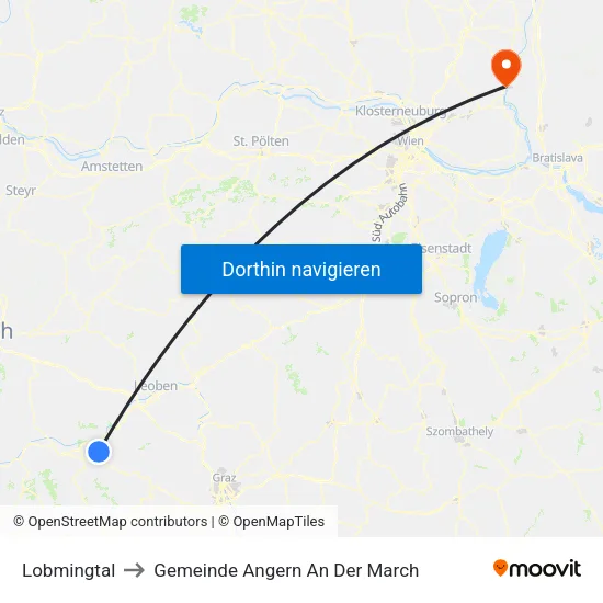 Lobmingtal to Gemeinde Angern An Der March map