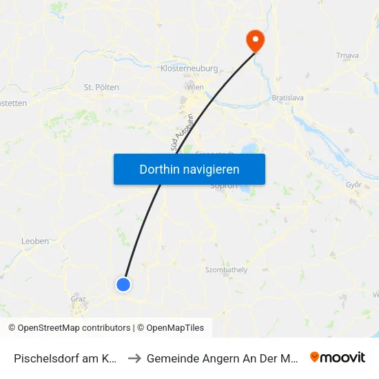 Pischelsdorf am Kulm to Gemeinde Angern An Der March map