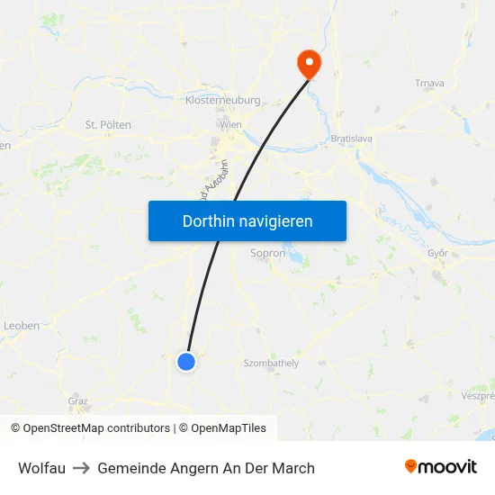 Wolfau to Gemeinde Angern An Der March map
