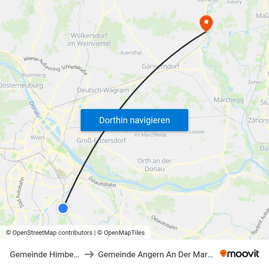 Gemeinde Himberg to Gemeinde Angern An Der March map