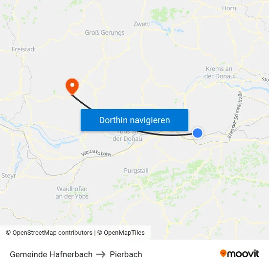 Gemeinde Hafnerbach to Pierbach map