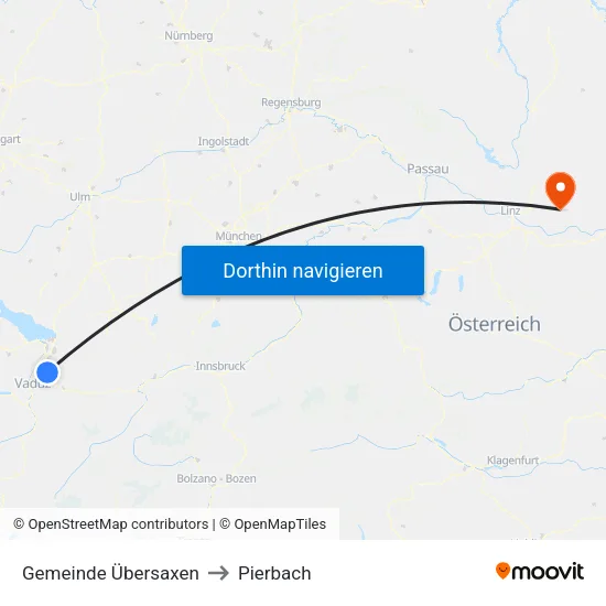 Gemeinde Übersaxen to Pierbach map