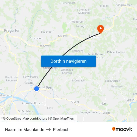 Naarn Im Machlande to Pierbach map