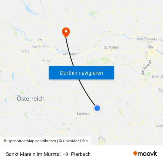 Sankt Marein Im Mürztal to Pierbach map