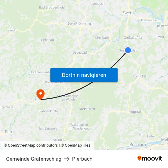 Gemeinde Grafenschlag to Pierbach map