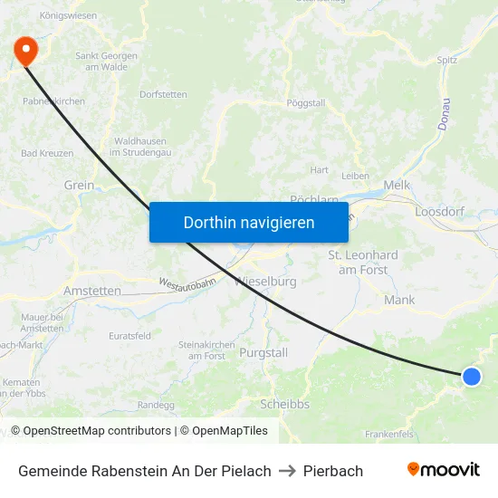 Gemeinde Rabenstein An Der Pielach to Pierbach map