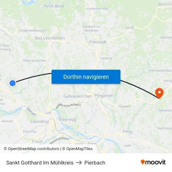 Sankt Gotthard Im Mühlkreis to Pierbach map