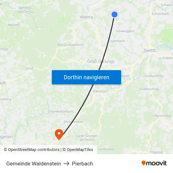 Gemeinde Waldenstein to Pierbach map
