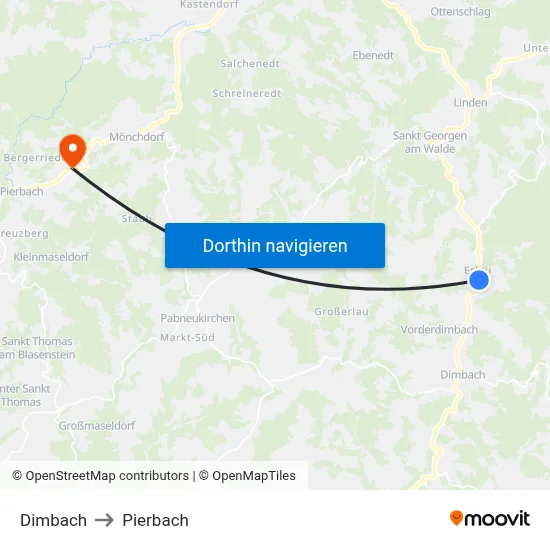Dimbach to Pierbach map
