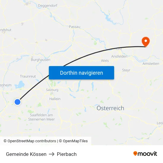 Gemeinde Kössen to Pierbach map