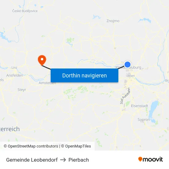 Gemeinde Leobendorf to Pierbach map