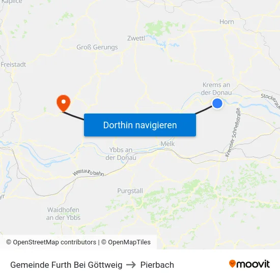 Gemeinde Furth Bei Göttweig to Pierbach map