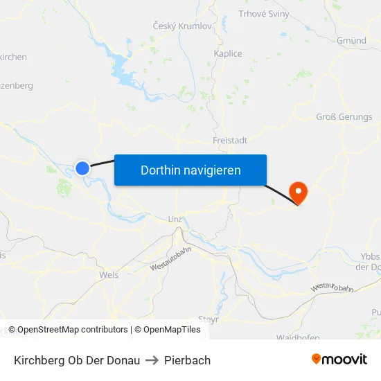 Kirchberg Ob Der Donau to Pierbach map
