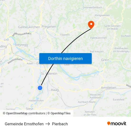 Gemeinde Ernsthofen to Pierbach map