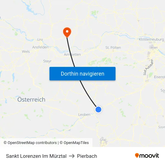 Sankt Lorenzen Im Mürztal to Pierbach map