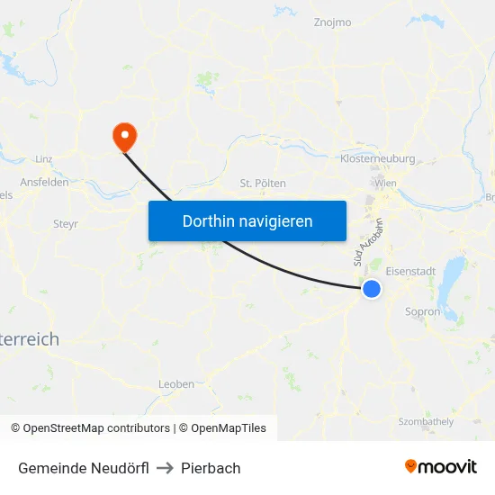 Gemeinde Neudörfl to Pierbach map