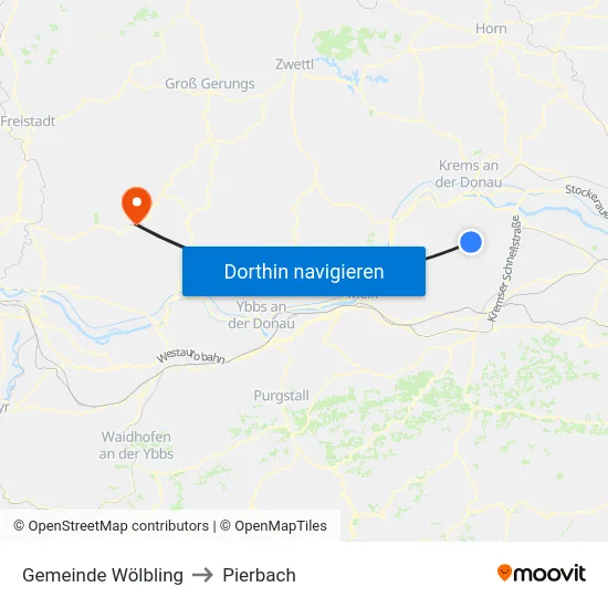 Gemeinde Wölbling to Pierbach map