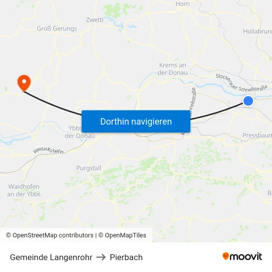 Gemeinde Langenrohr to Pierbach map