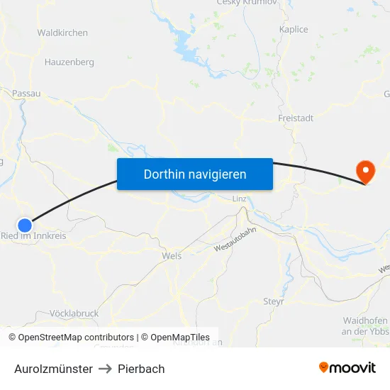 Aurolzmünster to Pierbach map