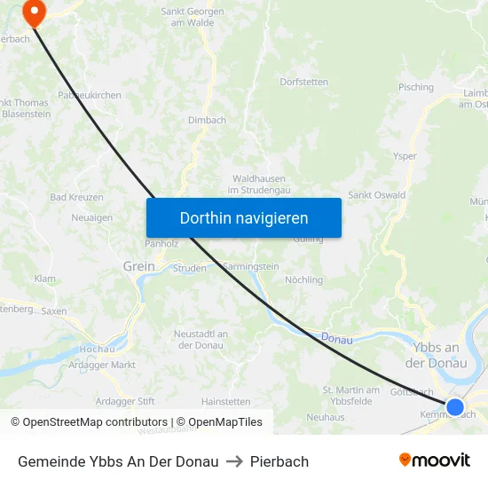 Gemeinde Ybbs An Der Donau to Pierbach map