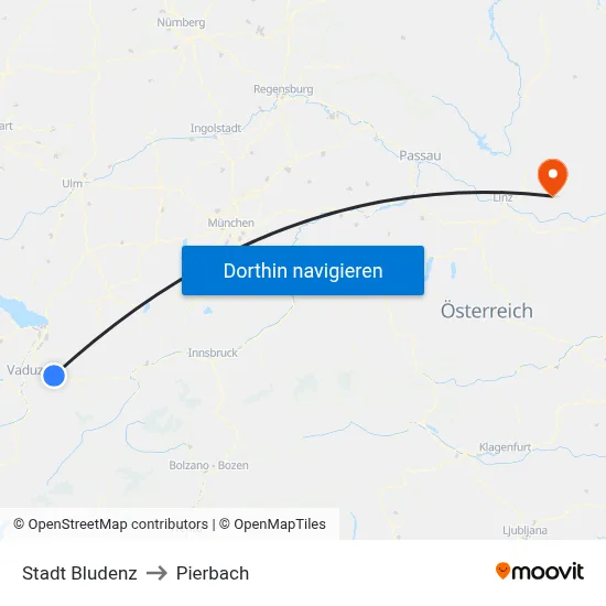 Stadt Bludenz to Pierbach map