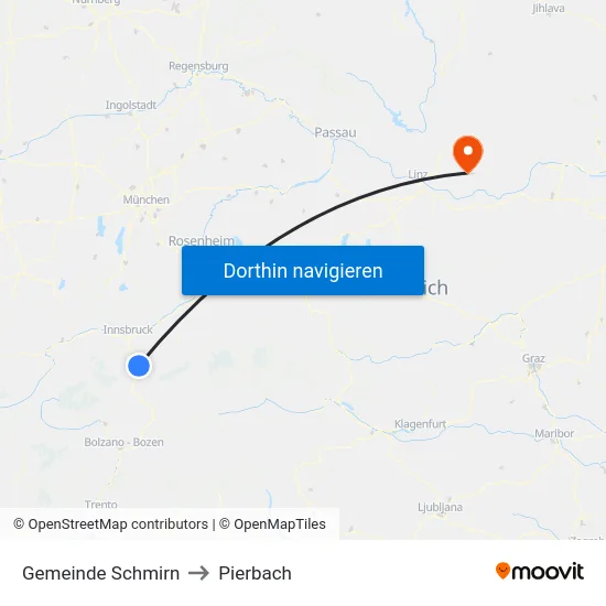 Gemeinde Schmirn to Pierbach map