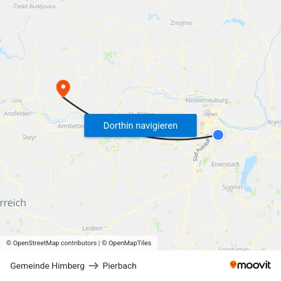 Gemeinde Himberg to Pierbach map