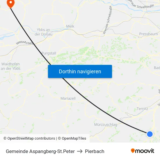 Gemeinde Aspangberg-St.Peter to Pierbach map