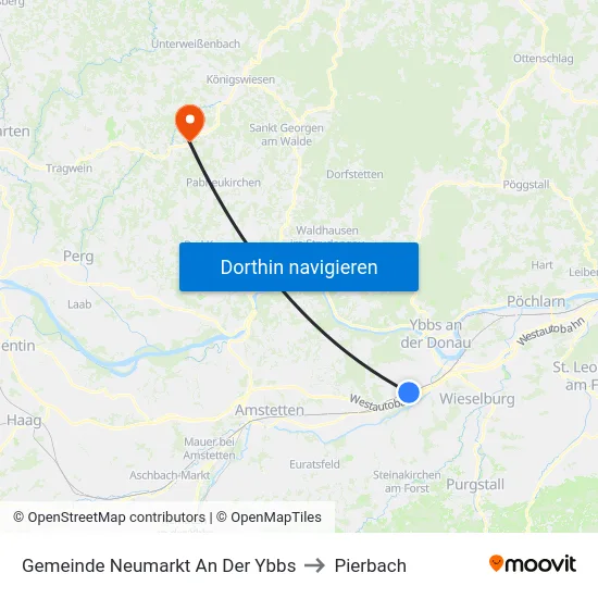 Gemeinde Neumarkt An Der Ybbs to Pierbach map