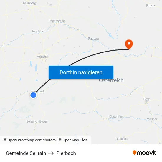 Gemeinde Sellrain to Pierbach map