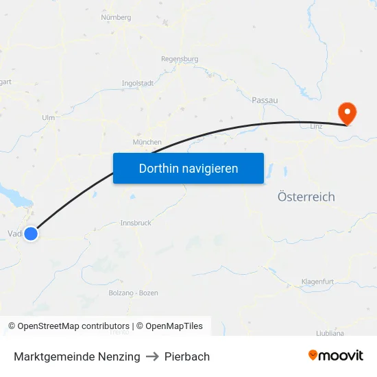 Marktgemeinde Nenzing to Pierbach map