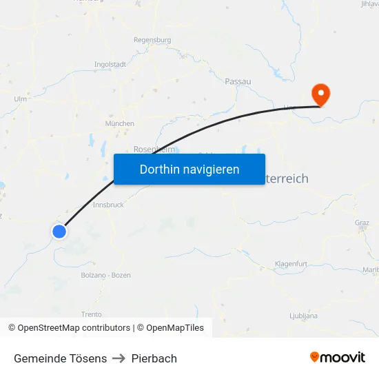 Gemeinde Tösens to Pierbach map