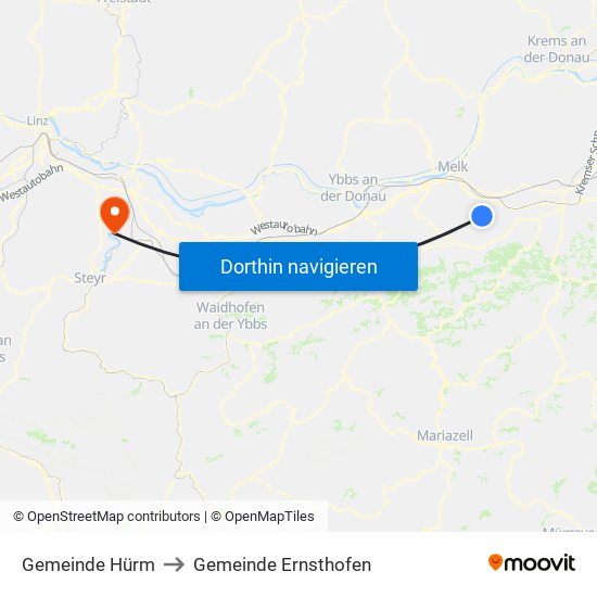 Gemeinde Hürm to Gemeinde Ernsthofen map