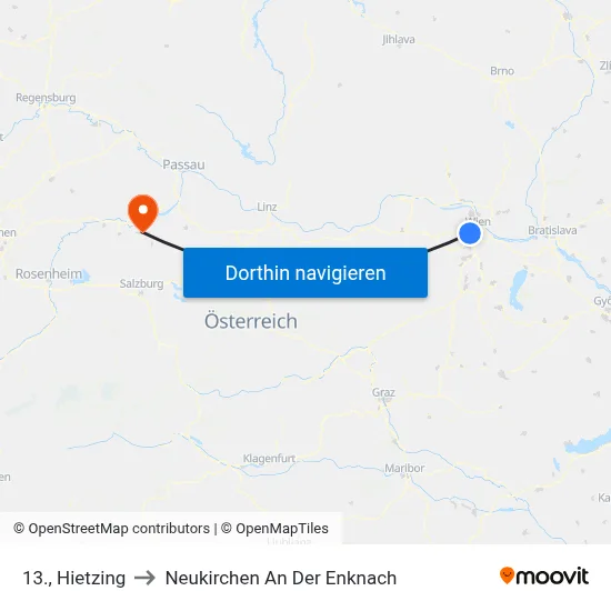13., Hietzing to Neukirchen An Der Enknach map