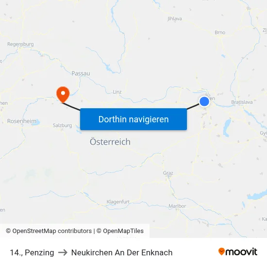 14., Penzing to Neukirchen An Der Enknach map