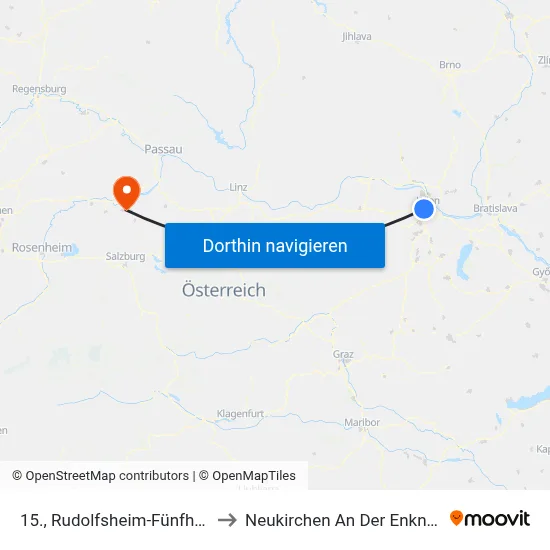 15., Rudolfsheim-Fünfhaus to Neukirchen An Der Enknach map
