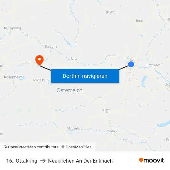16., Ottakring to Neukirchen An Der Enknach map