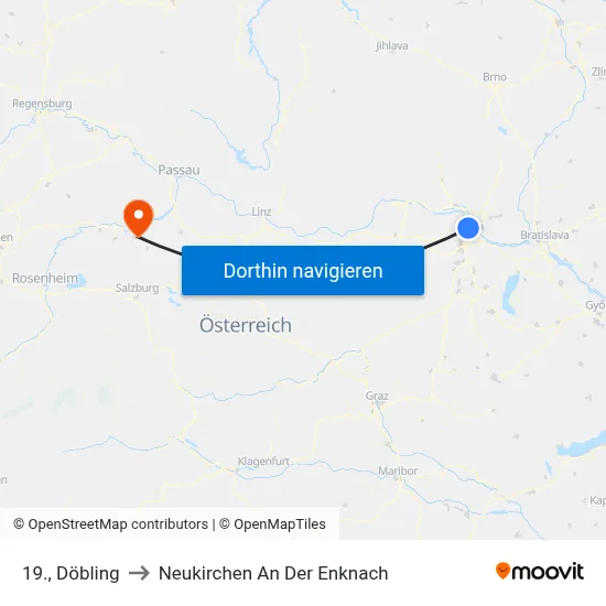 19., Döbling to Neukirchen An Der Enknach map