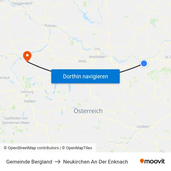 Gemeinde Bergland to Neukirchen An Der Enknach map