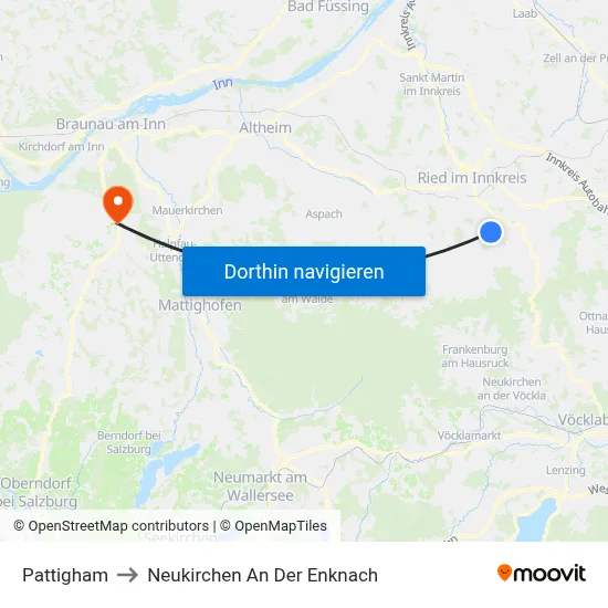 Pattigham to Neukirchen An Der Enknach map