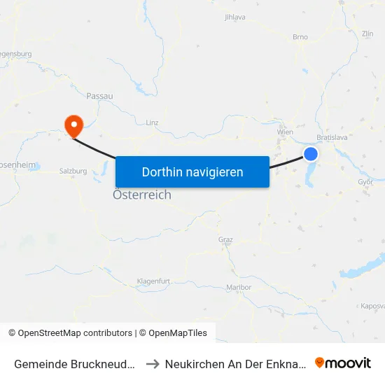 Gemeinde Bruckneudorf to Neukirchen An Der Enknach map