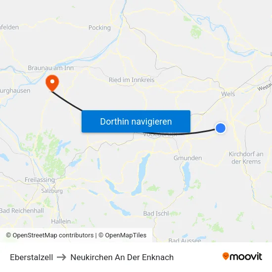 Eberstalzell to Neukirchen An Der Enknach map