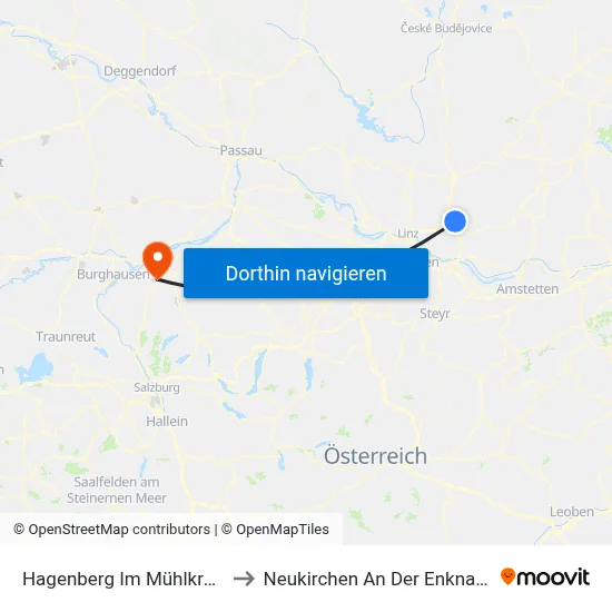 Hagenberg Im Mühlkreis to Neukirchen An Der Enknach map