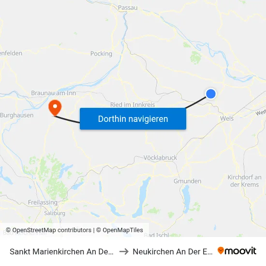 Sankt Marienkirchen An Der Polsenz to Neukirchen An Der Enknach map
